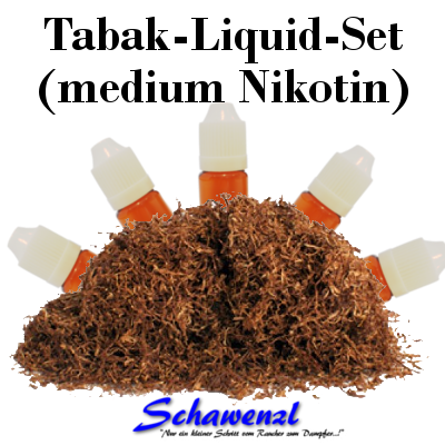 Tabak-Liquid Set medium Nikotin