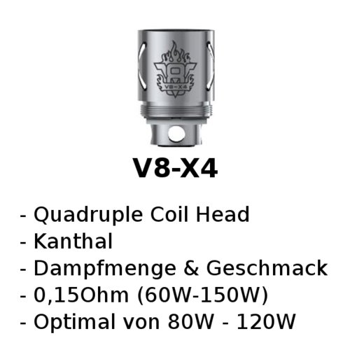 V8-X4 Quadruple Verdampferkopf (Smok)